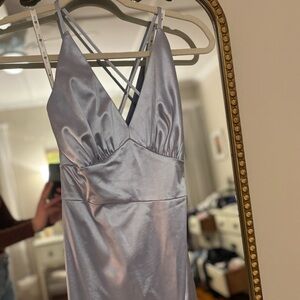Silver/periwinkle/blue prom dress